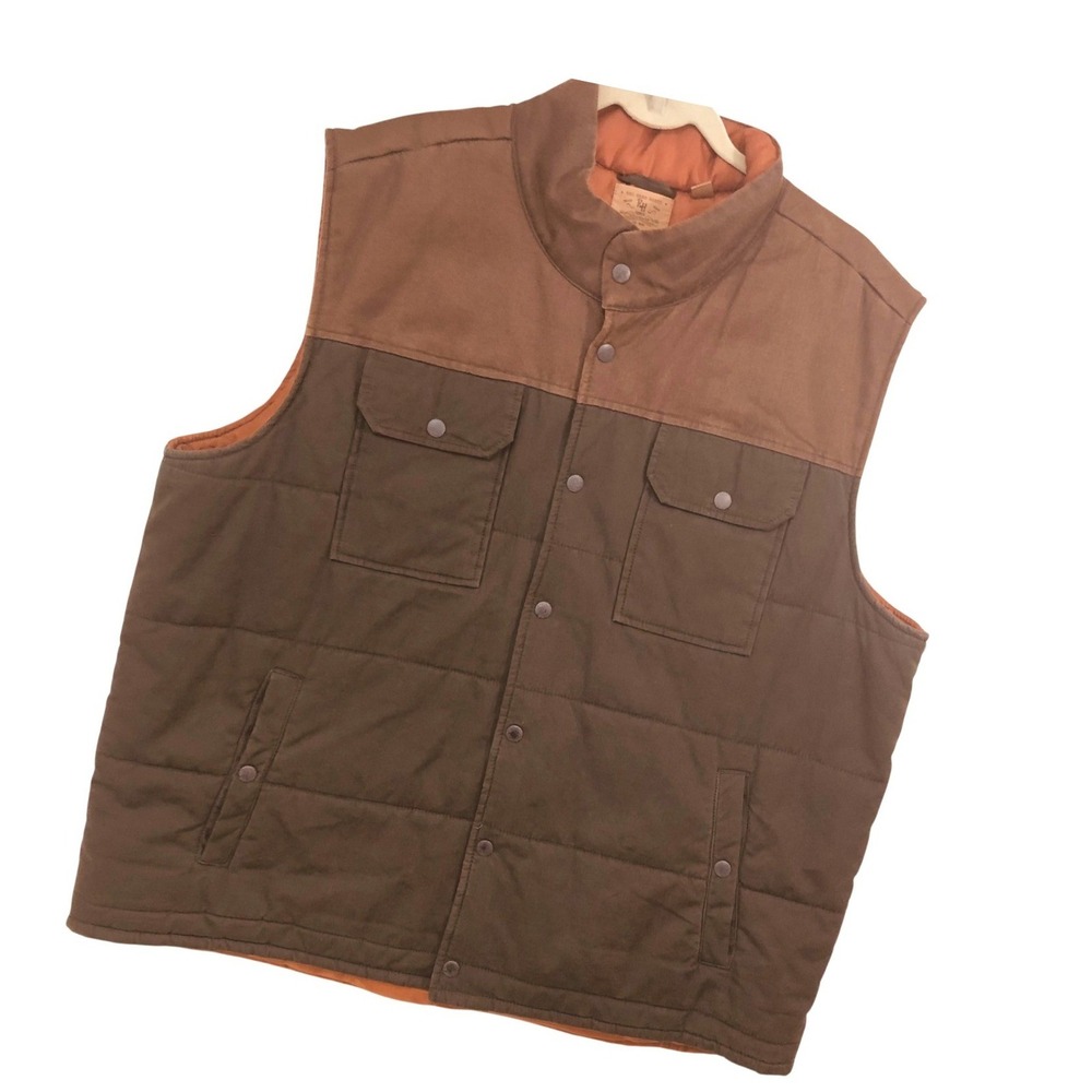 Red Head Ranch Western Puffer Vest Quilted Gorpcore Hunting Utility Barn Men 2XL